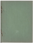 Moe Howard's 31pp. Script Dated March 1938 for The Three Stooges Film ''Three Missing Links'', or ''The Gorillia [sic] Picture'' -- Signed by Moe on Cover in Blue Pencil & Annotated -- Very Good